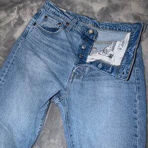 Levi’s 501 S Skinny Jeans Light Wash W28 L28 Button Fly Distressed